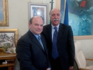 Sassari_Il sindaco Nicola Sanna e il prefetto Salvatore Mulas